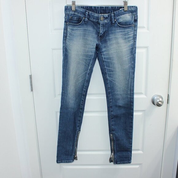 Black by Moussy Jeans Size 25 Low Rise Skinny Zip Hem - Picture 1 of 4